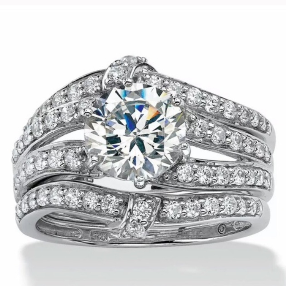 New ❤️ sterling silver white halo diamonds rings - Picture 2 of 7